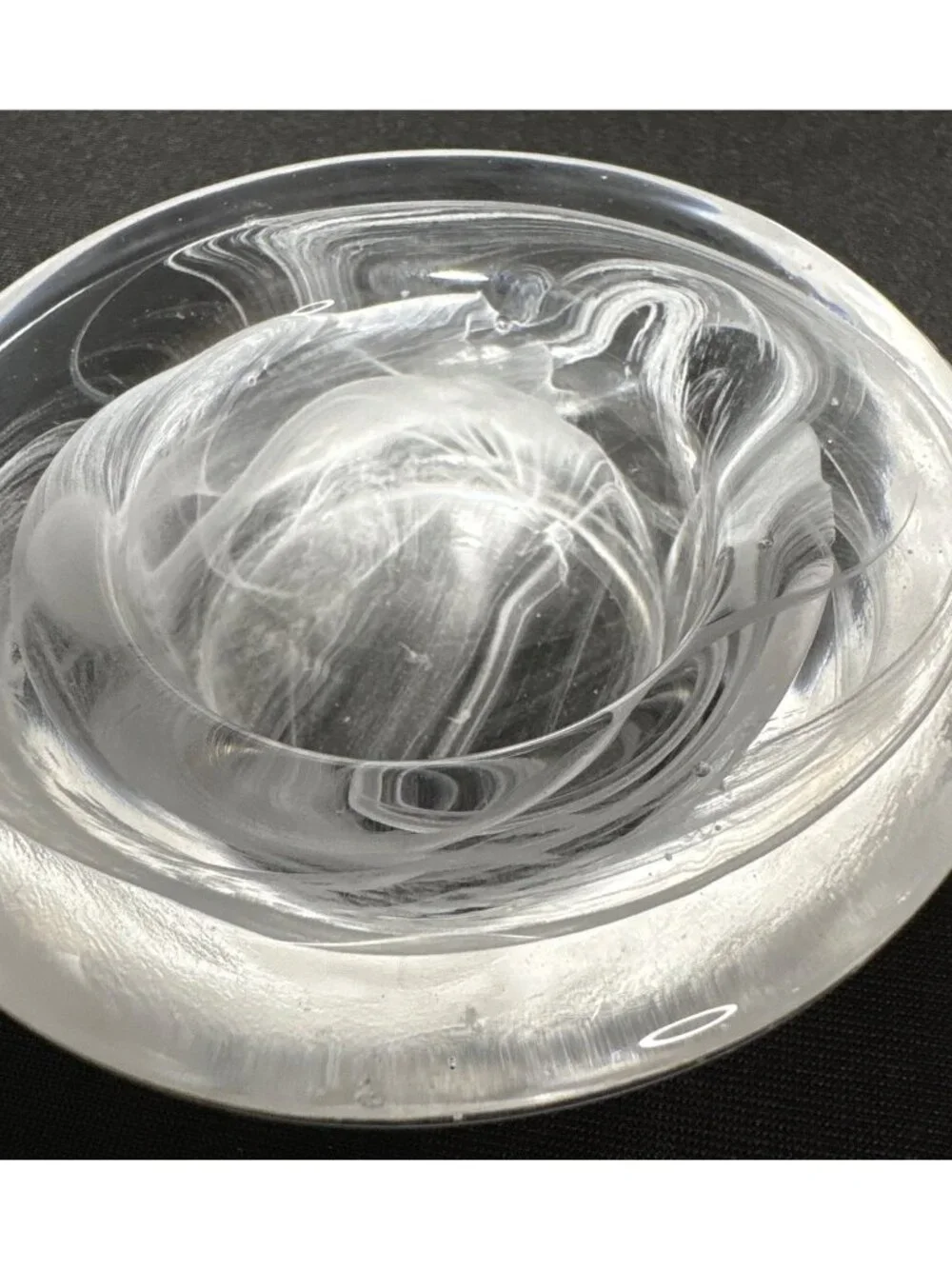 Set Of 6 Swirl Votive Candle Holders Clear Glass Decorative Round Bowls Tealight